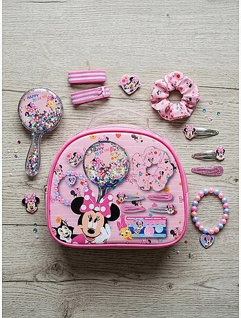 Trousse da toilette con specchio e accessori capelli Minnie Disney