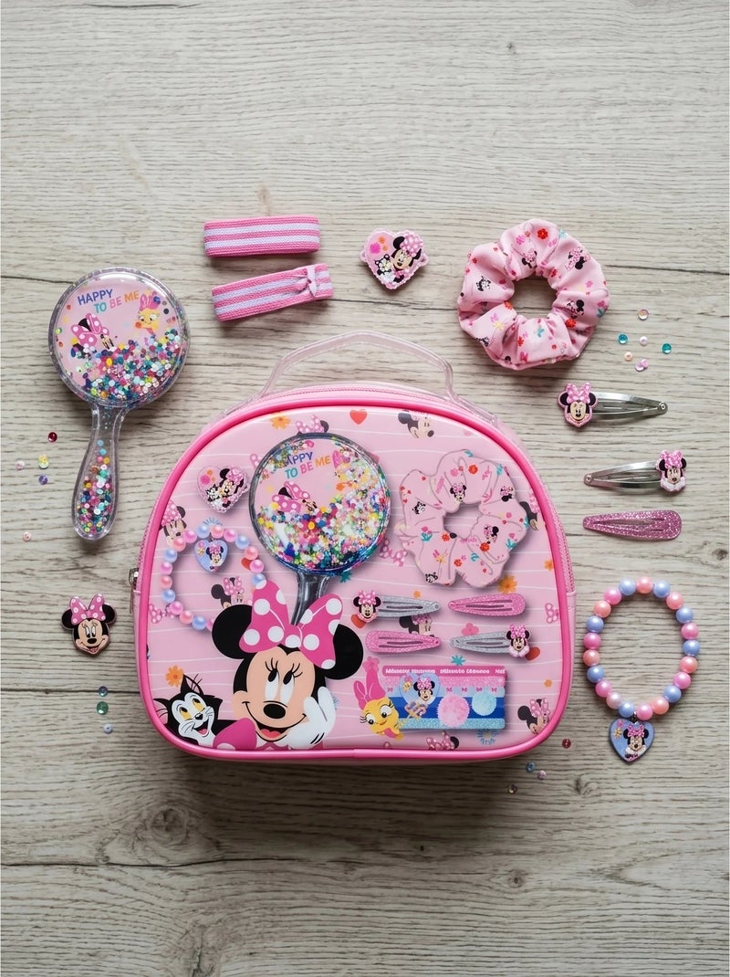 Trousse da toilette con specchio e accessori capelli Minnie Disney Multicolore - Kiabi