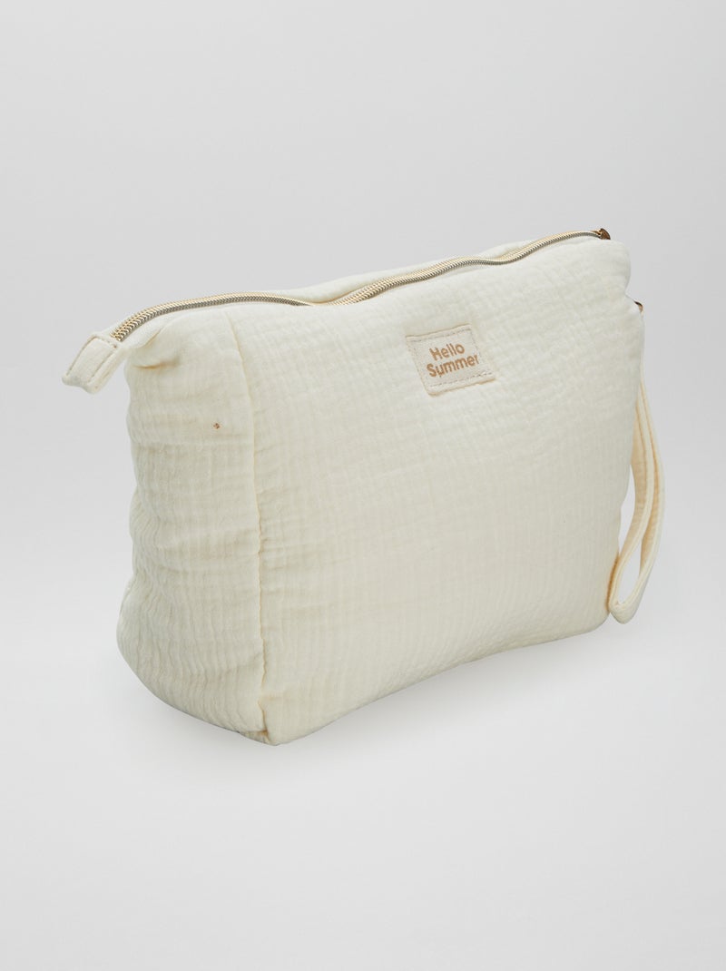 Trousse grande in garza di cotone beige - Kiabi