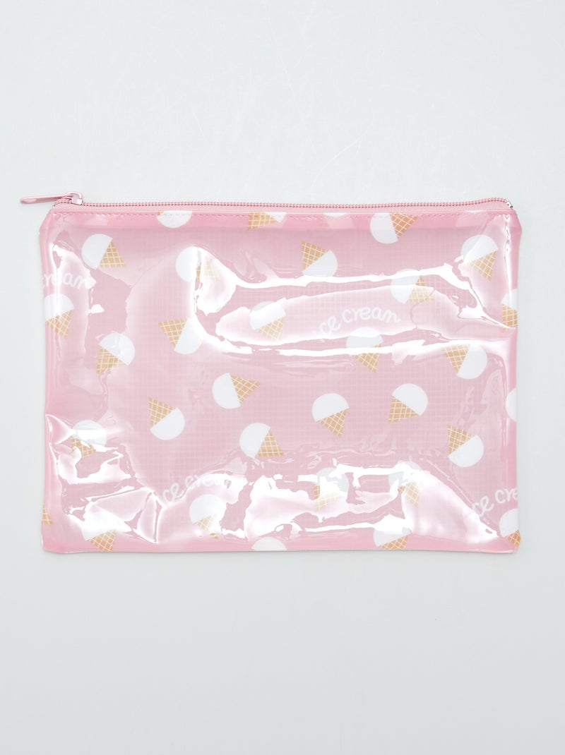 Trousse in plastica stampata ROSA - Kiabi