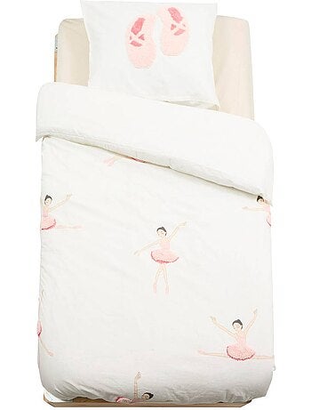 Tufy 140x200 cm set di biancheria da letto con stampa ballerina bianca