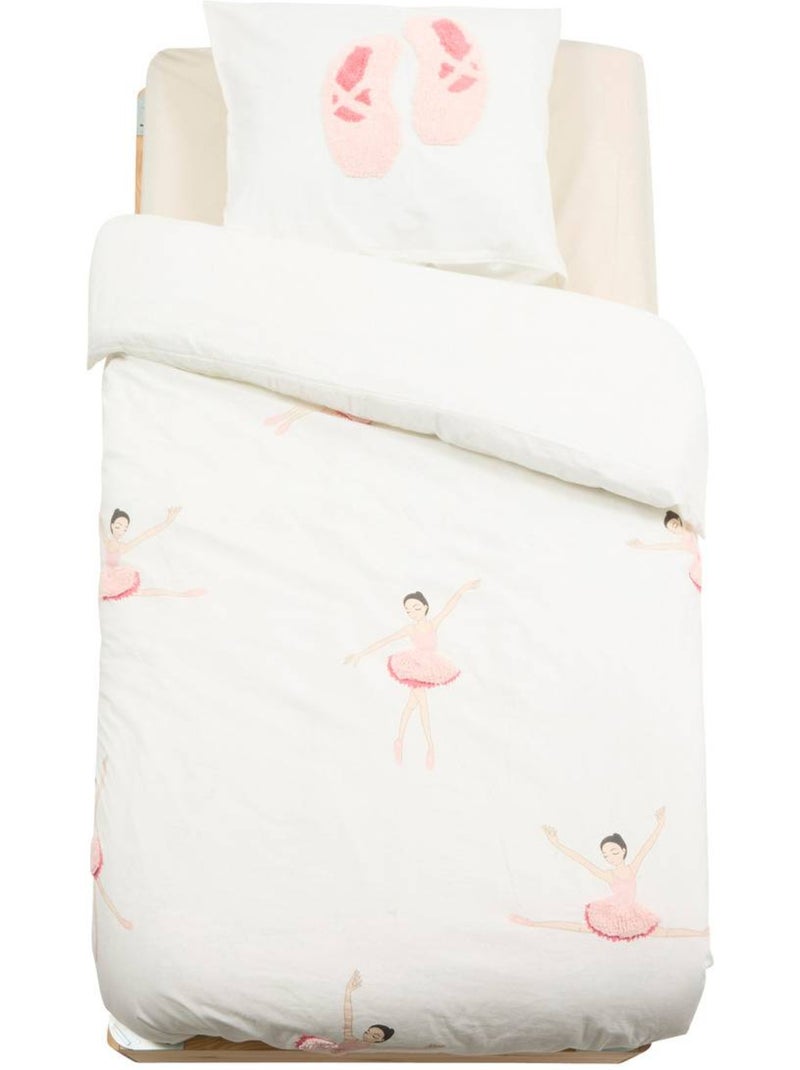 Tufy 140x200 cm set di biancheria da letto con stampa ballerina bianca Rosa - Kiabi