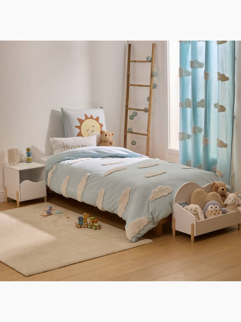 Tufy biancheria da letto 140x200 cm azzurro con stampa nuvole Blu chiaro - Kiabi
