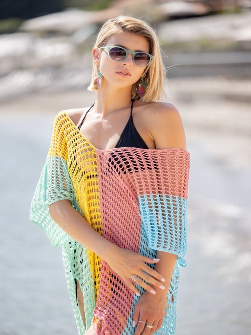 Tunica da spiaggia Strip Anna - Kiabi