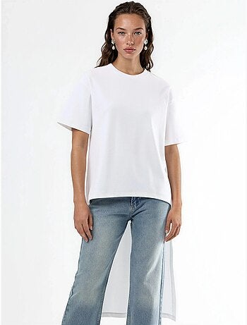 Tunica oversize con girocollo e spacco busem