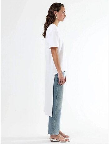 Tunica oversize con girocollo e spacco busem