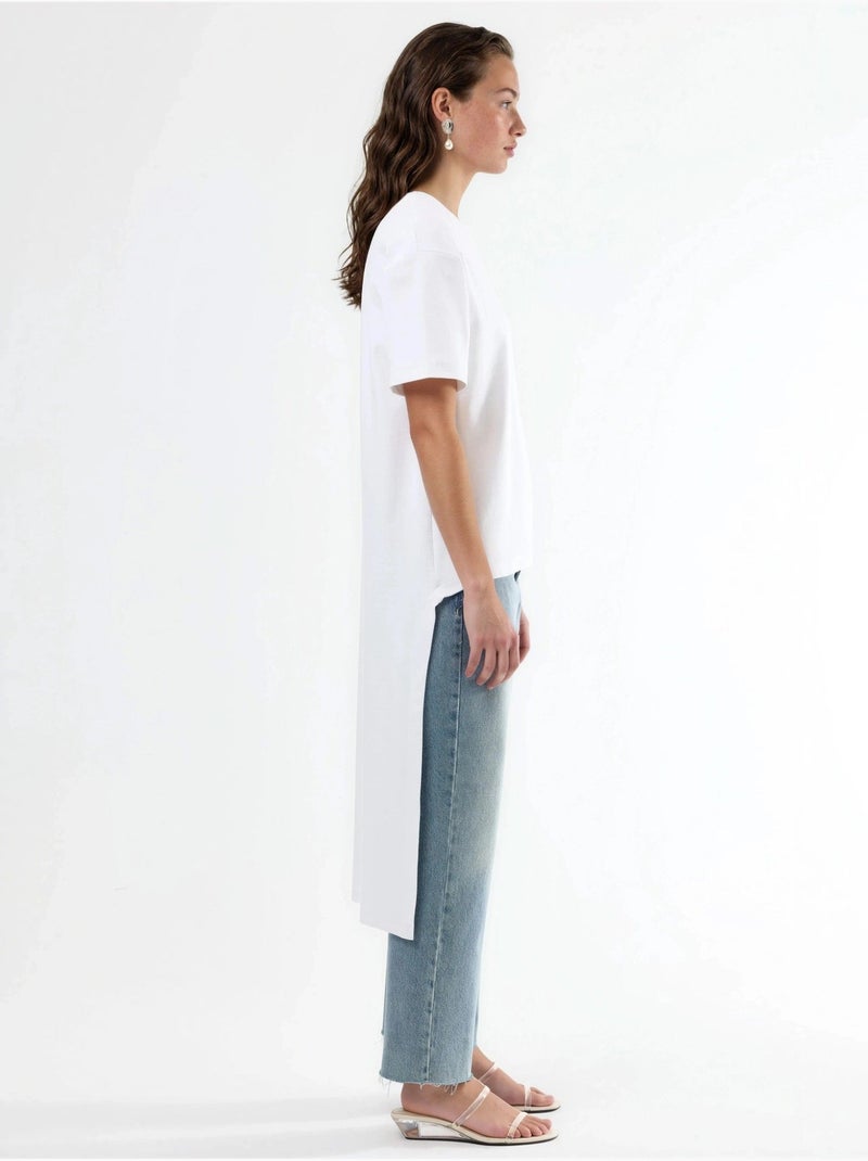 Tunica oversize con girocollo e spacco busem Bianco - Kiabi