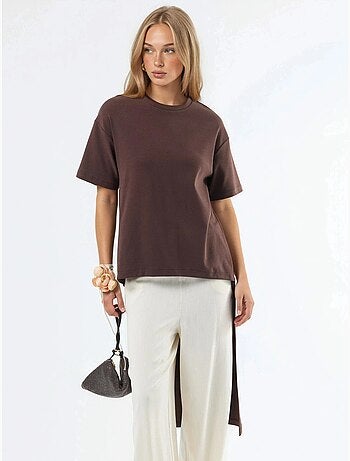Tunica oversize con girocollo e spacco busem