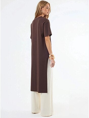 Tunica oversize con girocollo e spacco busem