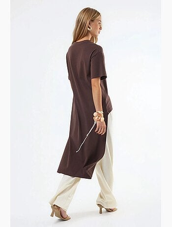 Tunica oversize con girocollo e spacco busem