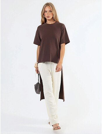 Tunica oversize con girocollo e spacco busem