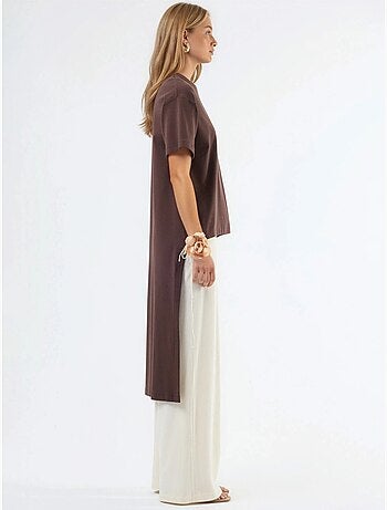 Tunica oversize con girocollo e spacco busem
