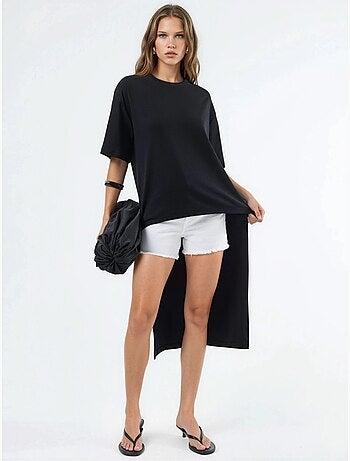 Tunica oversize con girocollo e spacco busem