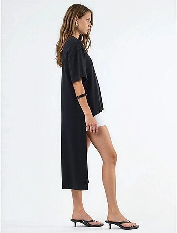 Tunica oversize con girocollo e spacco busem