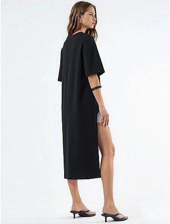 Tunica oversize con girocollo e spacco busem