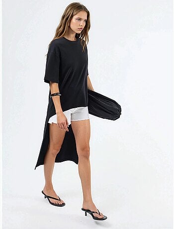 Tunica oversize con girocollo e spacco busem