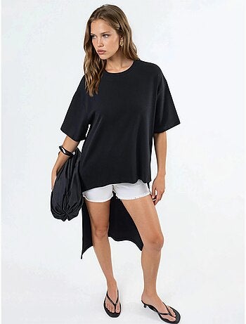 Tunica oversize con girocollo e spacco busem