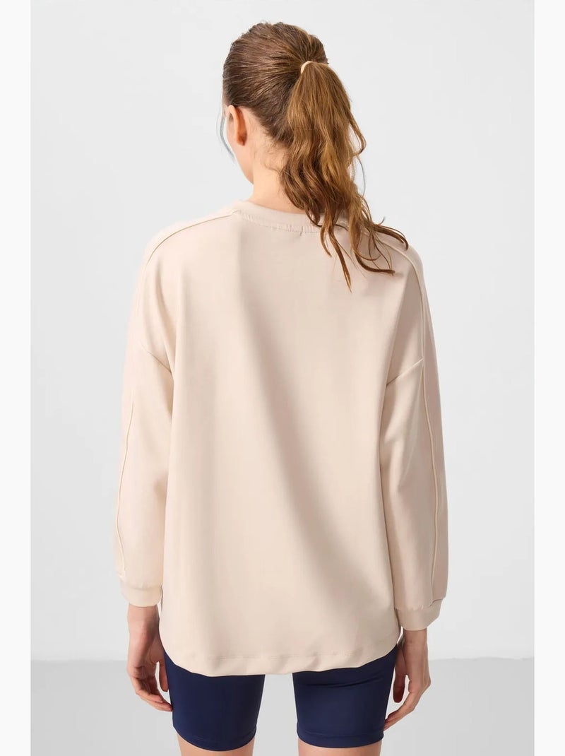 Tunica top oversize lunga a righe tommy Beige argilla - Kiabi