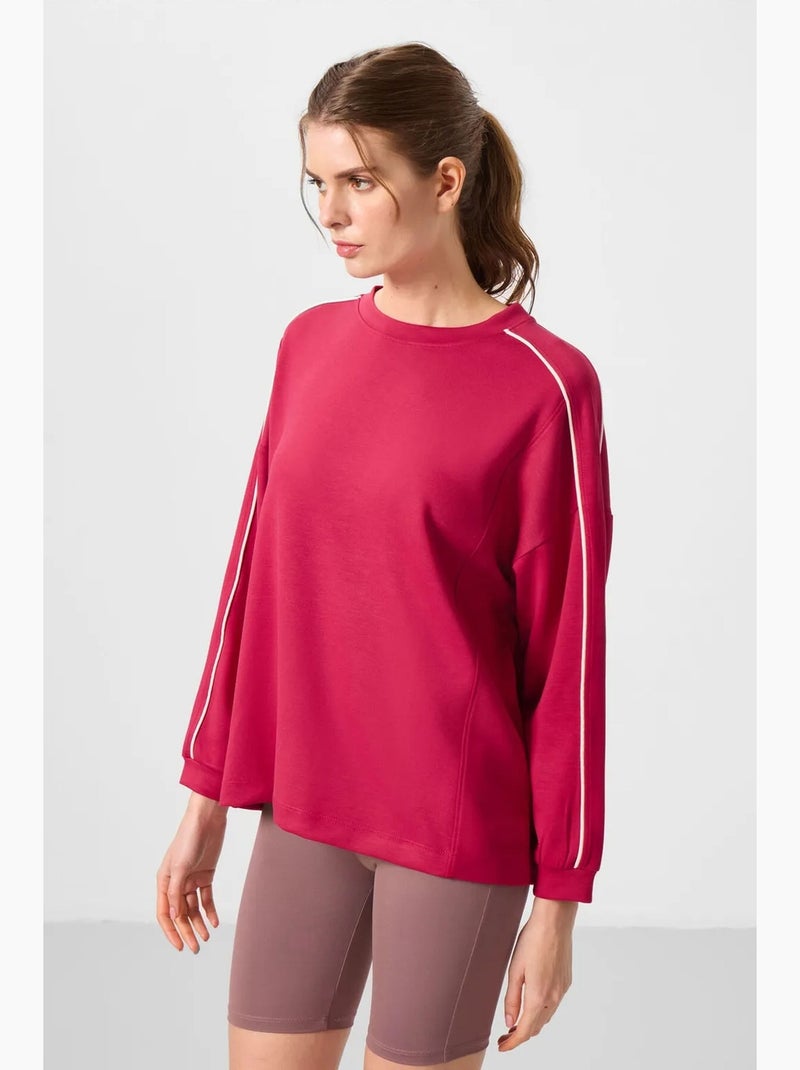 Tunica top oversize lunga a righe tommy Magenta - Kiabi