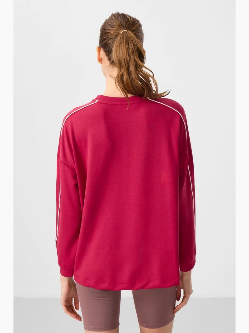 Tunica top oversize lunga a righe tommy Magenta - Kiabi