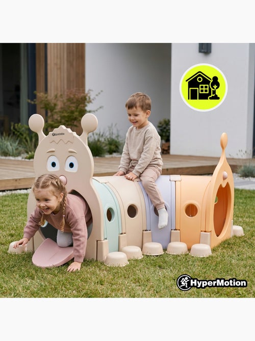 Tunnel da gioco modulabile a forma di bruco hypermotion per bambini con 4 moduli colorati - Kiabi