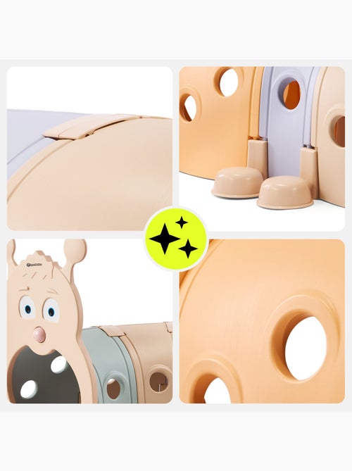 Tunnel da gioco modulabile a forma di bruco hypermotion per bambini con 4 moduli colorati - Kiabi