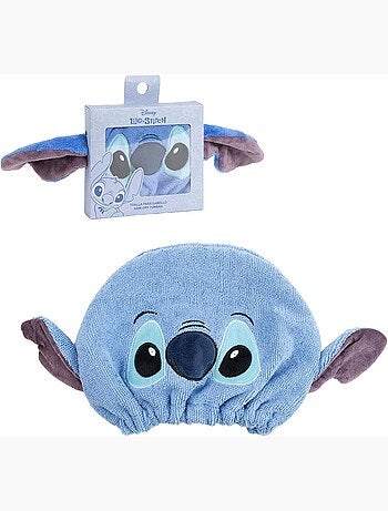 Turbante per capelli bambino Stitch microfibra blu: asciugatura rapida