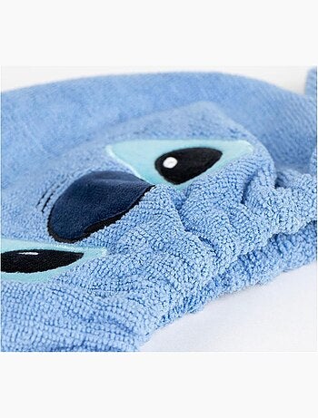 Turbante per capelli bambino Stitch microfibra blu: asciugatura rapida