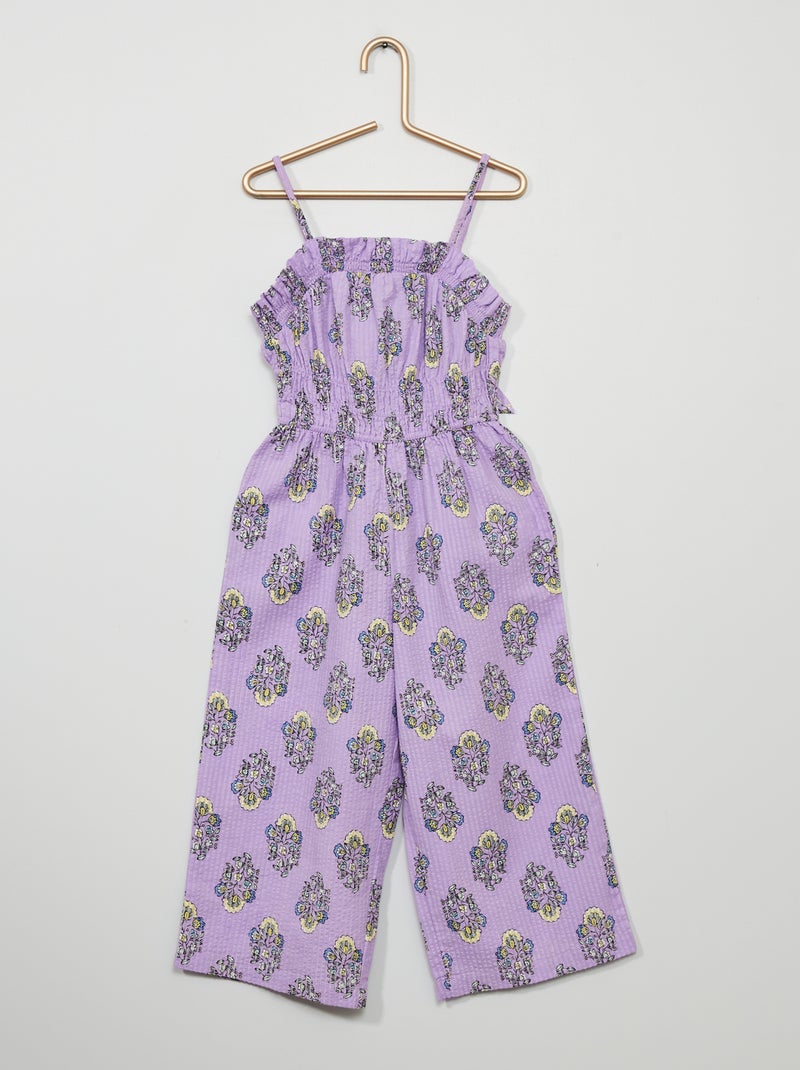 Tuta a fiori con spalline VIOLA - Kiabi