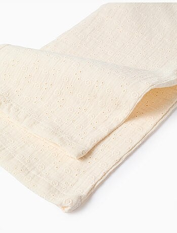 Tuta in cotone a gamba larga in ricamo inglese