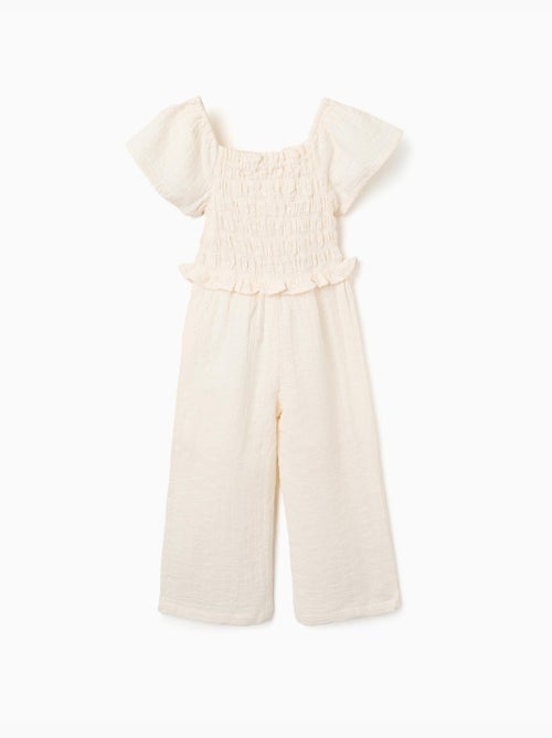 Tuta a gamba larga in cotone a ricamo inglese - Kiabi