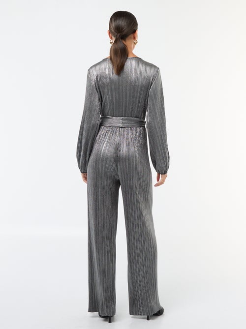Tuta a gamba larga in maglia plissé - Kiabi
