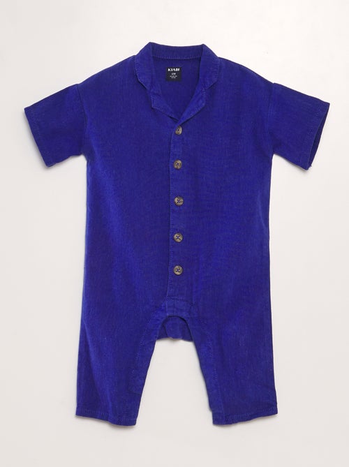 Tuta a maniche corte in misto lino - Unisex - Kiabi