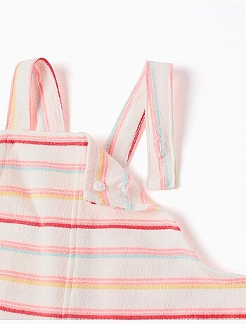 Tuta a righe in cotone con tasche sul davanti