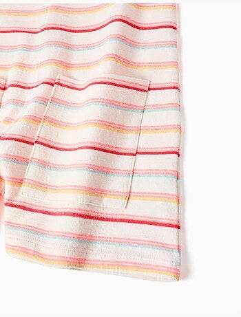 Tuta a righe in cotone con tasche sul davanti