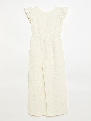 Tuta ampia in sangallo con volant cotone