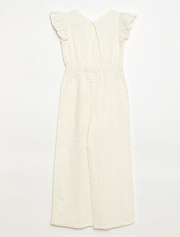 Tuta ampia in sangallo con volant cotone