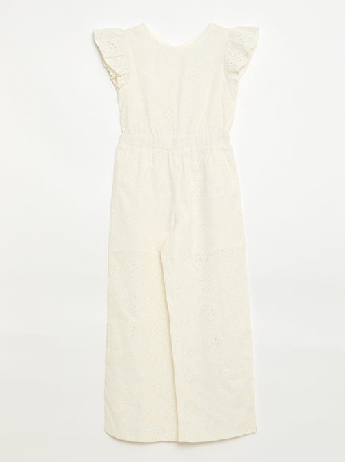 Tuta ampia in sangallo con volant cotone - Kiabi