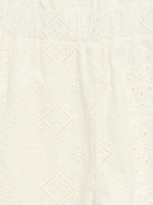 Tuta ampia in sangallo con volant cotone - Kiabi