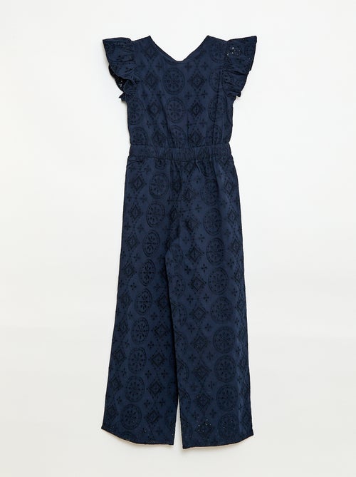 Tuta ampia in sangallo con volant cotone - Kiabi