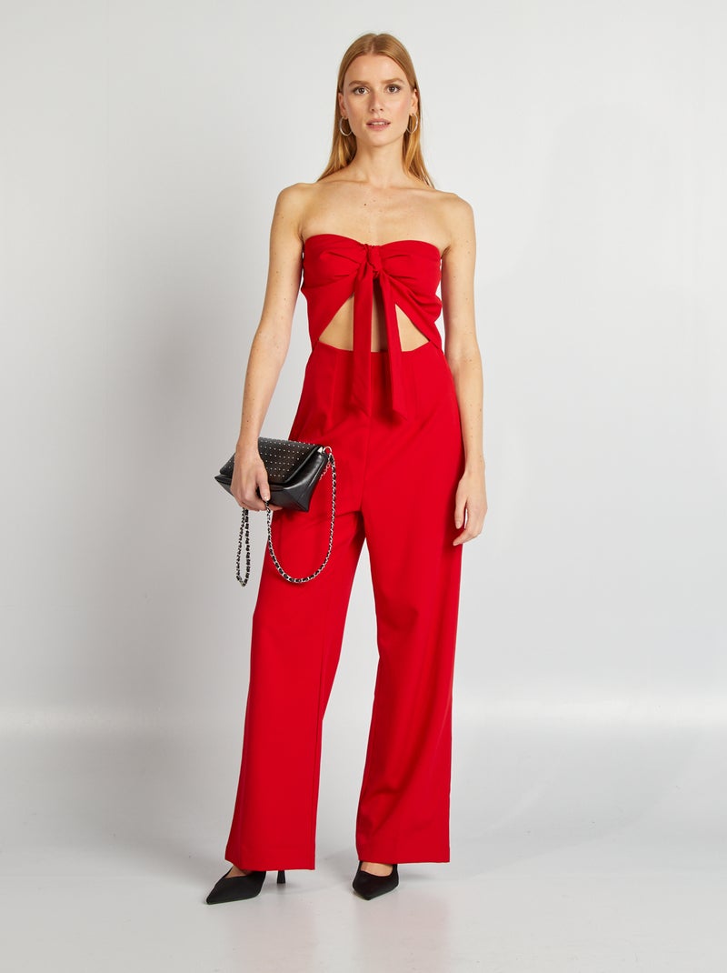 Tuta bustier con spacco sotto il seno ROSSO - Kiabi