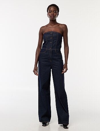 Tuta bustier in jeans