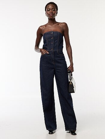 Tuta bustier in jeans
