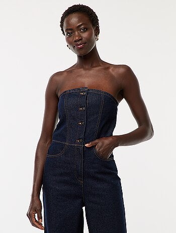 Tuta bustier in jeans