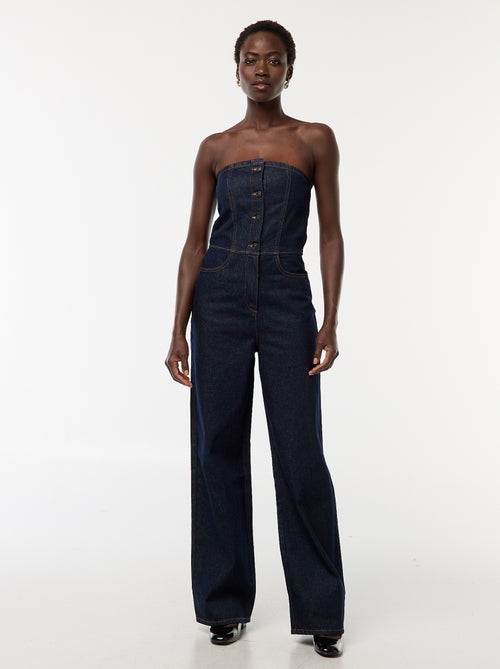 Tuta bustier in jeans - Kiabi