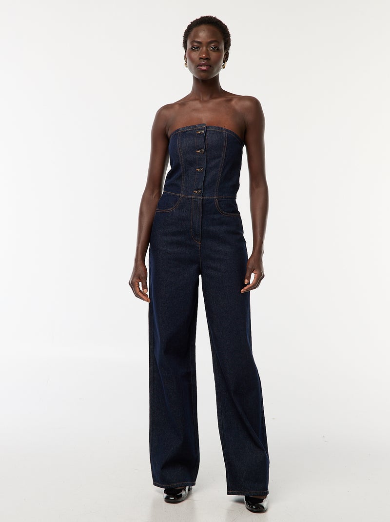 Tuta bustier in jeans Blu - Kiabi