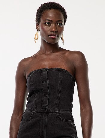 Tuta bustier in jeans