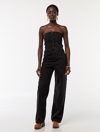 Tuta bustier in jeans