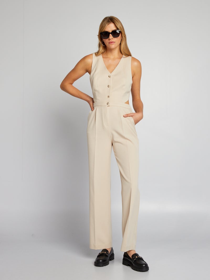 Tuta con apertura sui lati BEIGE - Kiabi