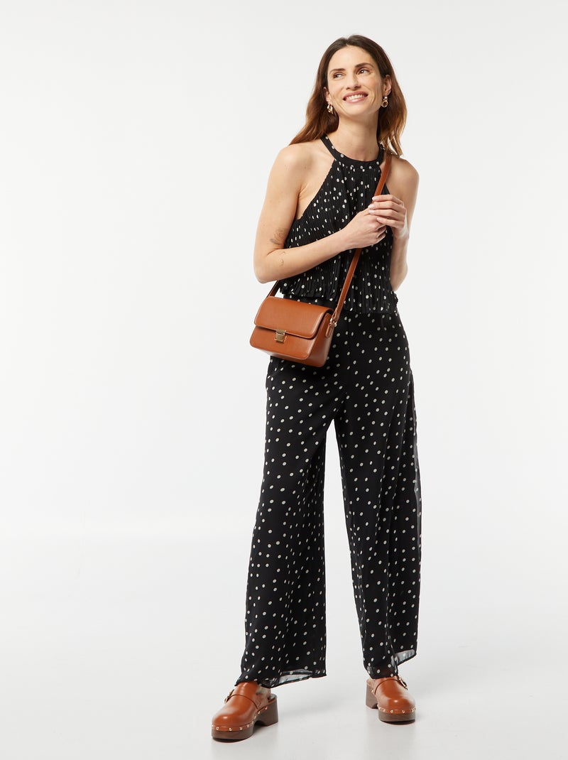 Tuta con pantaloni e t-shirt plissettata con giromanica americano BIANCO - Kiabi